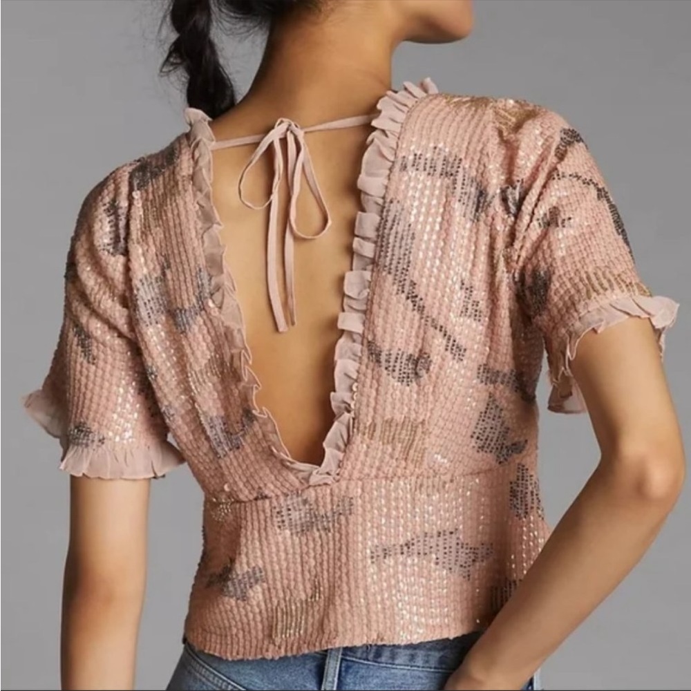 Anthropologie Plus Forever The Girl Sequin Blouse NWT Sz 2X - Picture 2 of 4